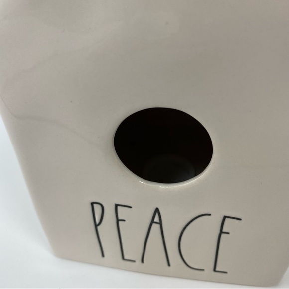 NWT Rae Dunn Artisan Collection Cream Ceramic Peace Bird House Red Bow & Tag - Picture 11 of 12